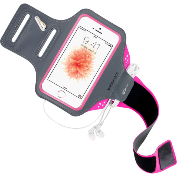 Mobiparts Comfort Fit Sport Armband Apple iPhone 5/5S/SE Neon Pink - Afbeelding 3