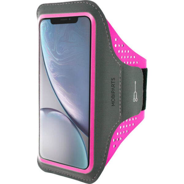 Mobiparts Comfort Fit Sport Armband Apple iPhone XR Neon Pink - Afbeelding 7