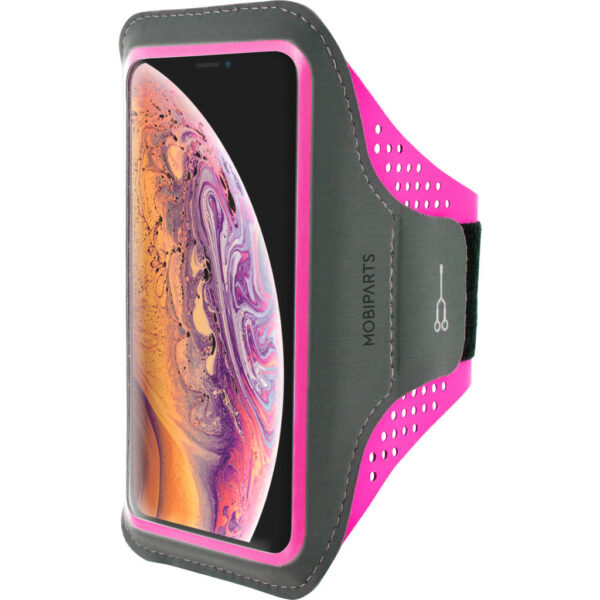 Mobiparts Comfort Fit Sport Armband Apple iPhone XS Max Neon Pink - Afbeelding 7