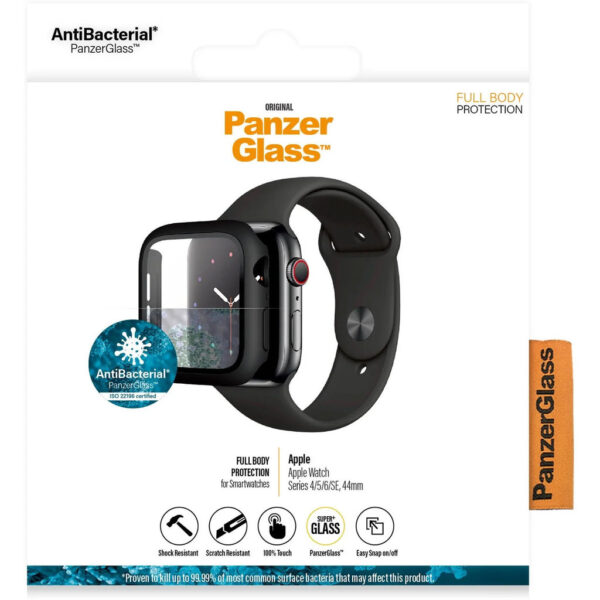 PanzerGlass Full Body Apple Watch 4/5/6/SE (44 mm) - Black Anti-Bacterial - Afbeelding 19