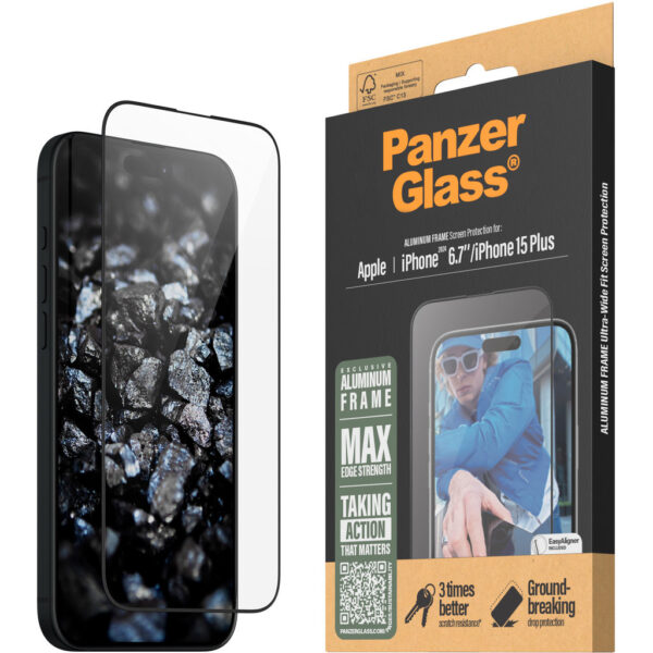 Panzerglass Apple iPhone 2024 6.7" - Ultra-Wide Fit with Aluminum Frame - Afbeelding 7