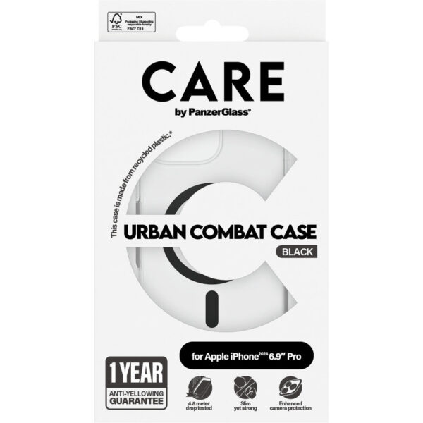 CARE by PanzerGlass Flagship Case Transparent Urban Combat w. Black MagSafe iPhone '24 6.9" Pro - Afbeelding 5