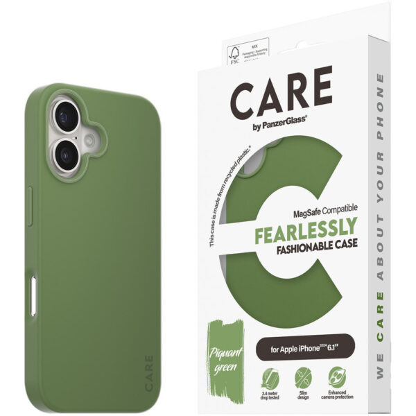 CARE by PanzerGlass Fashionable Case Green w. MagSafe iPhone '24 6.1" - Afbeelding 8