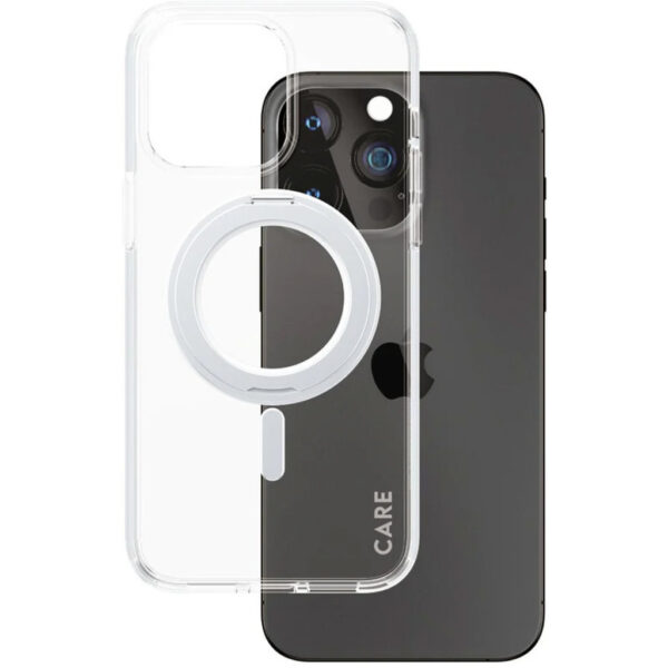 CARE by PanzerGlass Feature Case Transparent w. Silver Kickstand & MagSafe iPhone15 Pro Max - Afbeelding 4