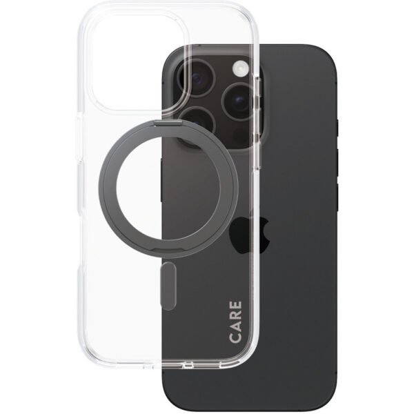 CARE by PanzerGlass Feature Case Transparent w. Black Kickstand & MagSafe iPhone '24 6.3" Pro - Afbeelding 11