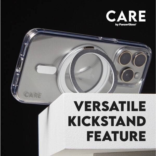 CARE by PanzerGlass Feature Case Transparent w. Black Kickstand & MagSafe iPhone '24 6.3" Pro - Afbeelding 12