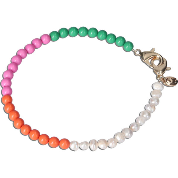 Casetastic Wrist band Beads and Pearls - Green/Pink/Orange(30cm) - Afbeelding 2