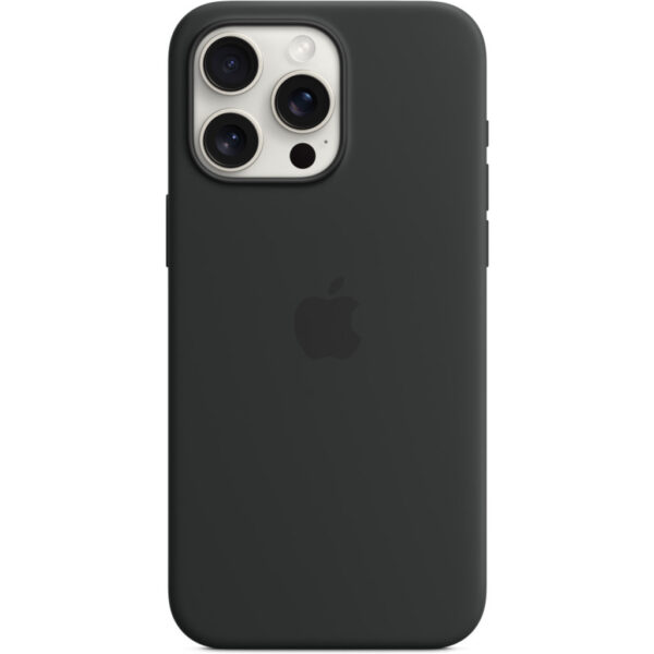 Apple iPhone 15 Pro Max Silicone Case with MagSafe Black - Afbeelding 3