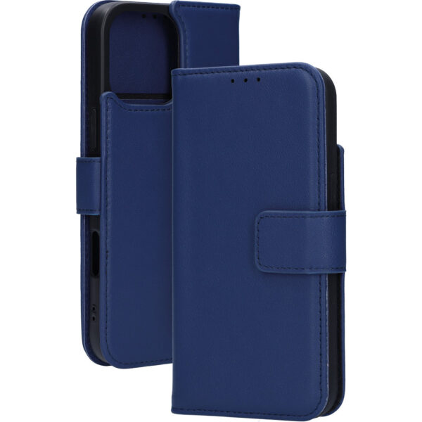 Mobiparts Leather Wallet Case Apple iPhone 16 Pro Max Blue (MagSafe Compatible)