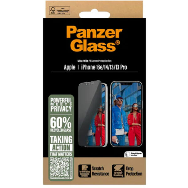 Panzerglass Apple iPhone 16e/14/13/13 Pro - Ultra-Wide Fit Privacy Glass